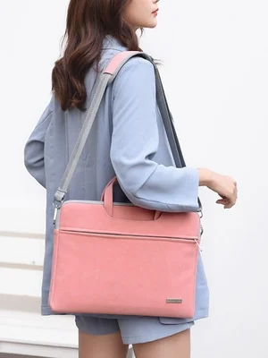 PU Leather Women Laptop Bag Notebook Carrying Case Briefcase For Macbook Air 13.3 14 15.6 Inch Men Handbags Shoulder Mouse Bag - Image 7