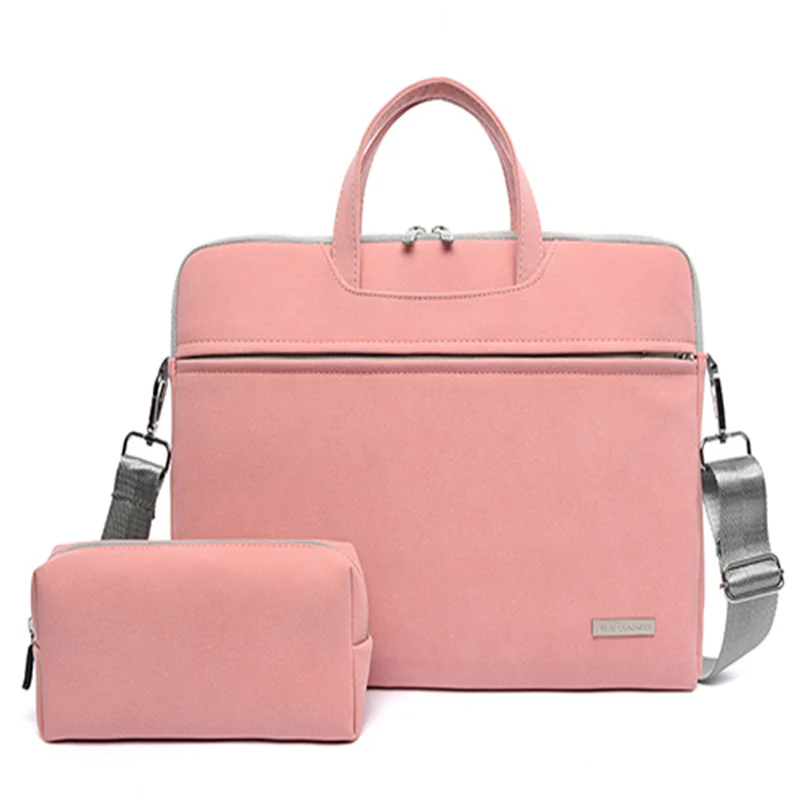 PU Leather Women Laptop Bag Notebook Carrying Case Briefcase For Macbook Air 13.3 14 15.6 Inch Men Handbags Shoulder Mouse Bag - Image 10