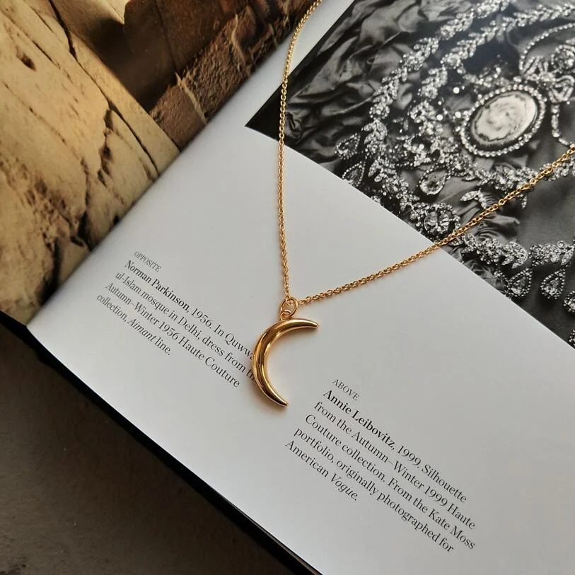 s925 sterling silver diamond moon necklace - Image 6