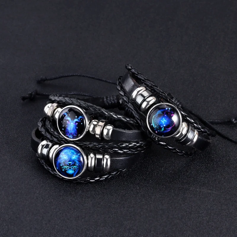 12 Zodiac Constellation Bracelet Luminous Braided Design Bracelet For Men Women Kids - Image 7