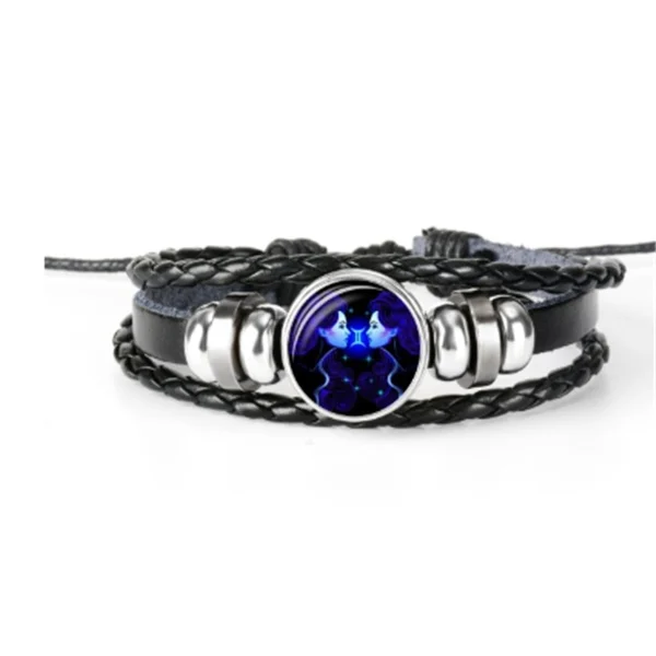 12 Zodiac Constellation Bracelet Luminous Braided Design Bracelet For Men Women Kids - Image 3