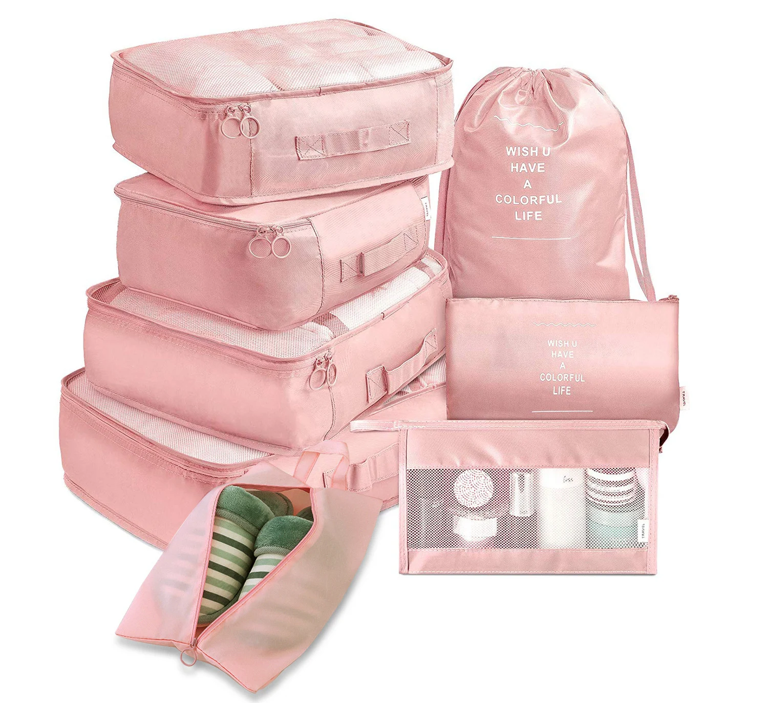 8-piece Set Luggage Divider Bag Travel Storage Clothes Underwear Shoes Organizer Packing Cube Bag - Image 9