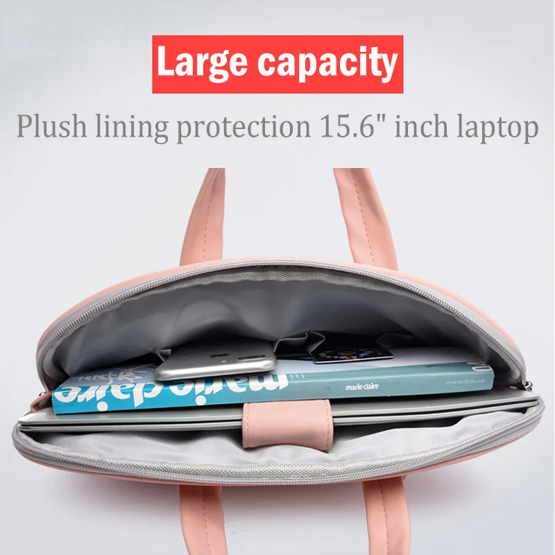 PU Leather Women Laptop Bag Notebook Carrying Case Briefcase For Macbook Air 13.3 14 15.6 Inch Men Handbags Shoulder Mouse Bag - Image 9