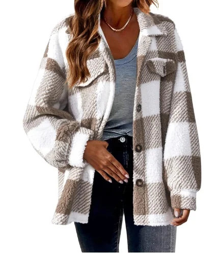 Lamb Fleece Jacket Button Fleece Jacket - Image 6