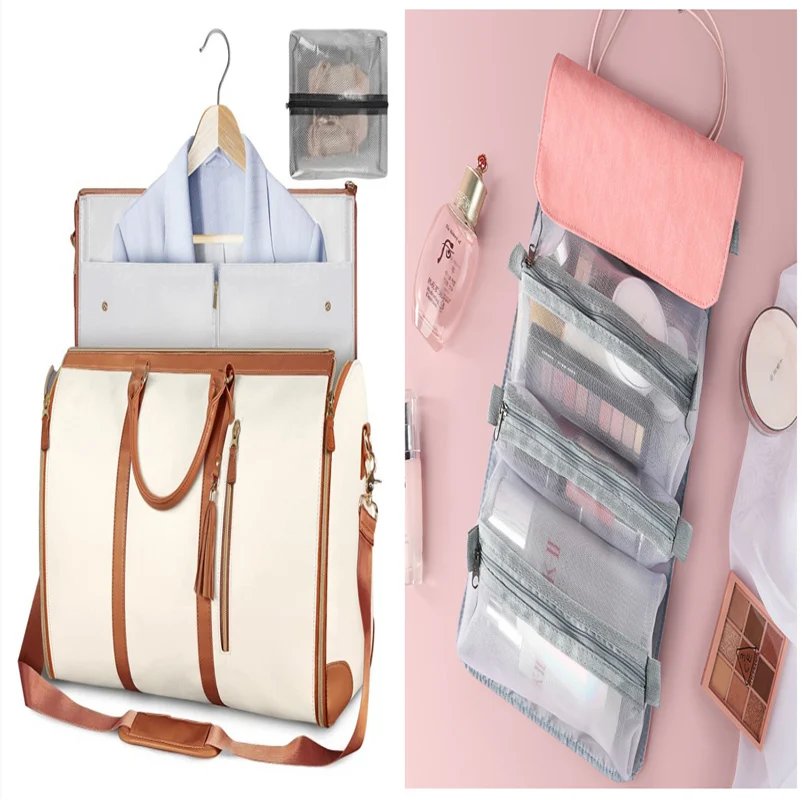 Large Capacity Travel Duffle Bag Women's Handbag Folding Suit Bag Waterproof Clothes Totes - Image 9