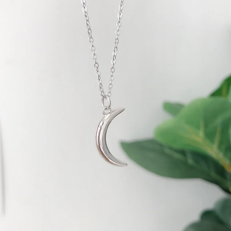 s925 sterling silver diamond moon necklace - Image 4