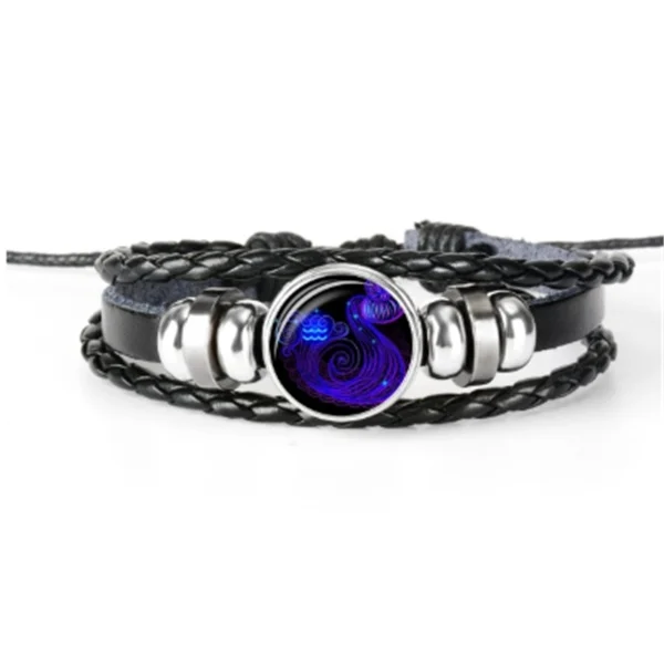 12 Zodiac Constellation Bracelet Luminous Braided Design Bracelet For Men Women Kids - Image 8