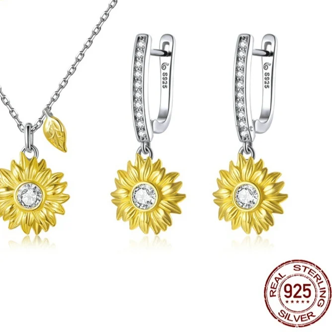 Sunflower Earrings And Necklace Set - Image 6