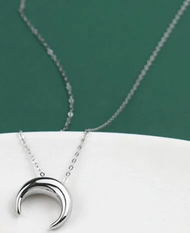 s925 sterling silver diamond moon necklace - Image 2