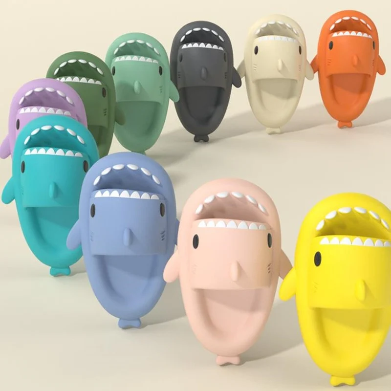 Cartoon Shark Slippers Funny Cutes Soft Slipper Indoor Outdoor Shoes For Women Men Couples