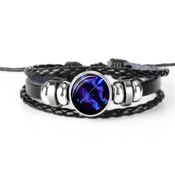 12 Zodiac Constellation Bracelet Luminous Braided Design Bracelet For Men Women Kids - Image 4