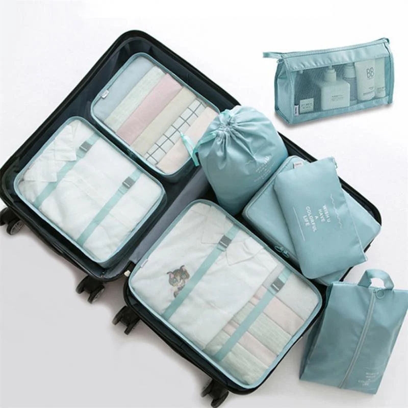 8-piece Set Luggage Divider Bag Travel Storage Clothes Underwear Shoes Organizer Packing Cube Bag - Image 8