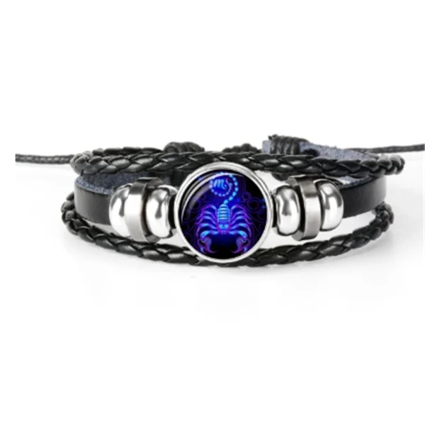 12 Zodiac Constellation Bracelet Luminous Braided Design Bracelet For Men Women Kids - Image 5