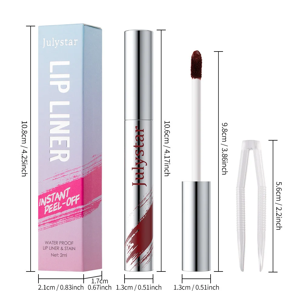 Long Lasting Peel Off Lip Liner, Matte Liquid Lip Stain Pencil, Waterproof And Smudge Proof Lip Plumper, Easy To Apply Lip Tattoo Makeup For Women, Natural Looking Fuller Lips Beauty Cosmetic - Image 9