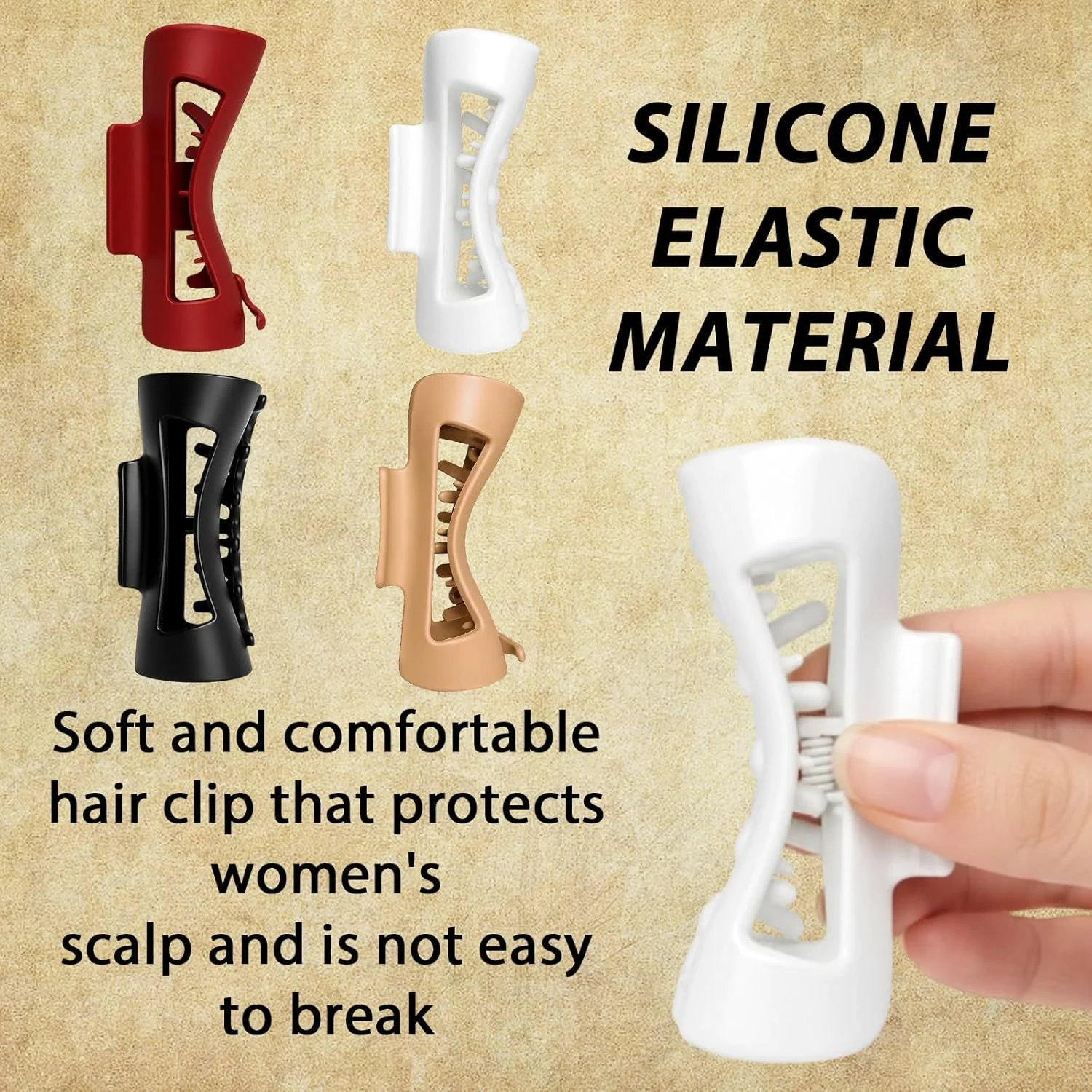 4Pcs Cloud Claw Clips, Soft & Flexible Cozy Claw Clip, Flexible Claw Clip, Ponytail Hairpins For Thick Or Fine Hair, Beauty Accessory For Women - Image 2