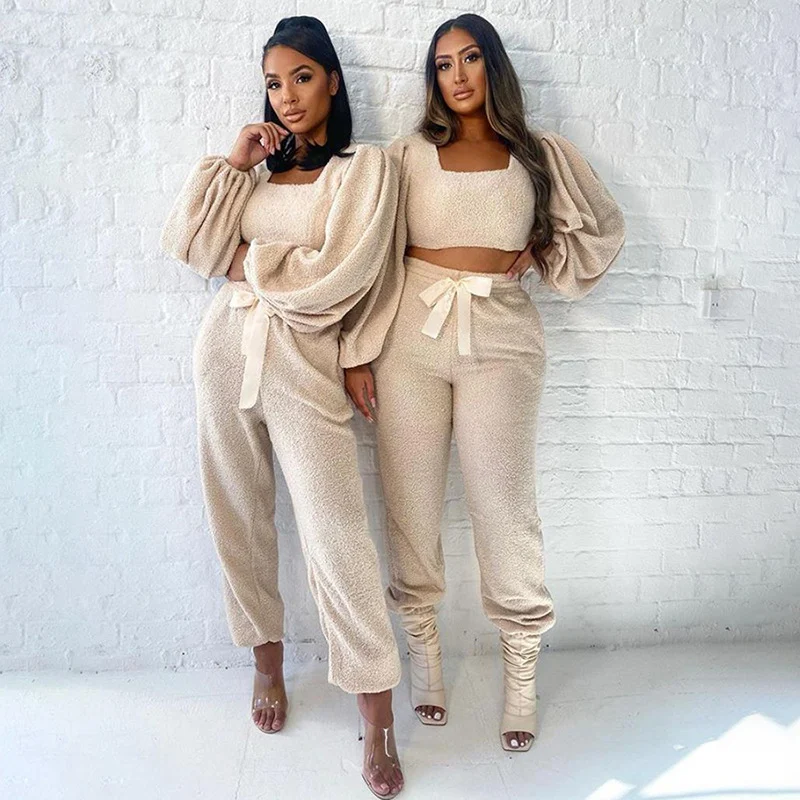 Bowknot high waist trousers casual suit