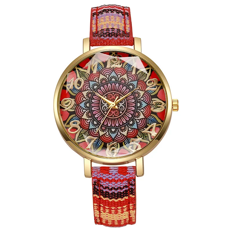 Round Floral Design Watch - Image 6