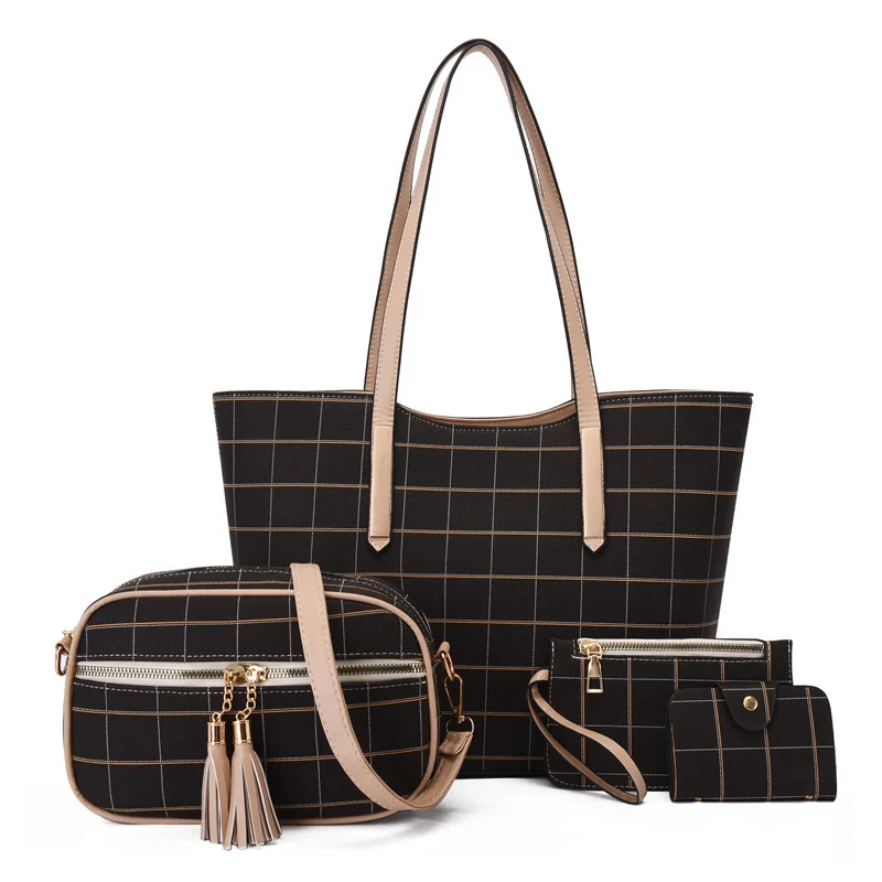 New Korean Fashion Four-piece Set Texture Shoulder Women Hand-carrying Crossbody Bag - Image 6