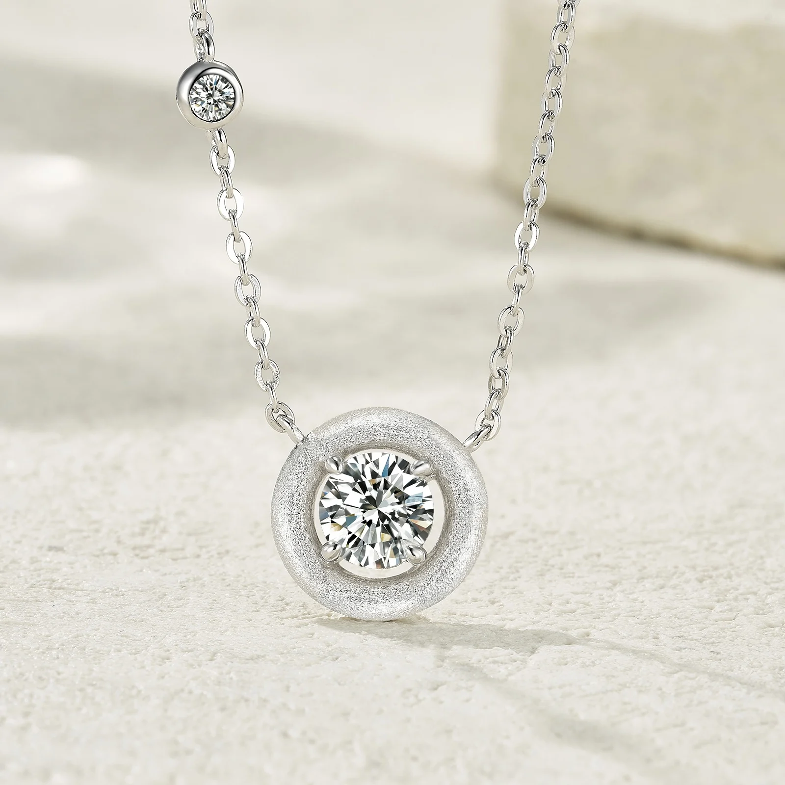 S925 Sterling Silver Moissanite Necklace For Women D Color VVS1 Clarity Round Cut Pendant With GRA Certificate, Platinum Plated Dainty Chain, 3.0g Minimalist Fine Jewelry Gift Box Set, Ideal For Dai - Image 5