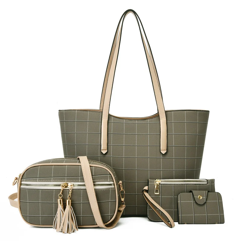 New Korean Fashion Four-piece Set Texture Shoulder Women Hand-carrying Crossbody Bag - Image 3