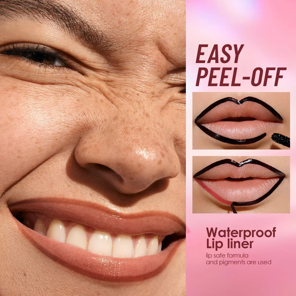 Long Lasting Peel Off Lip Liner, Matte Liquid Lip Stain Pencil, Waterproof And Smudge Proof Lip Plumper, Easy To Apply Lip Tattoo Makeup For Women, Natural Looking Fuller Lips Beauty Cosmetic - Image 6