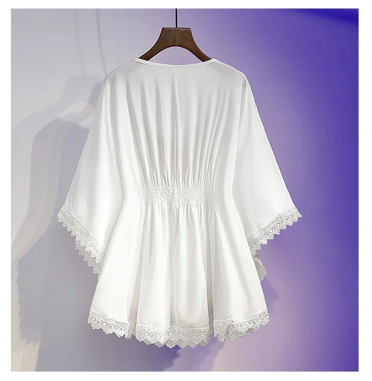 Women's Summer Loose Waist-controlled Top Vintage Printed Chiffon Shirt - Image 4