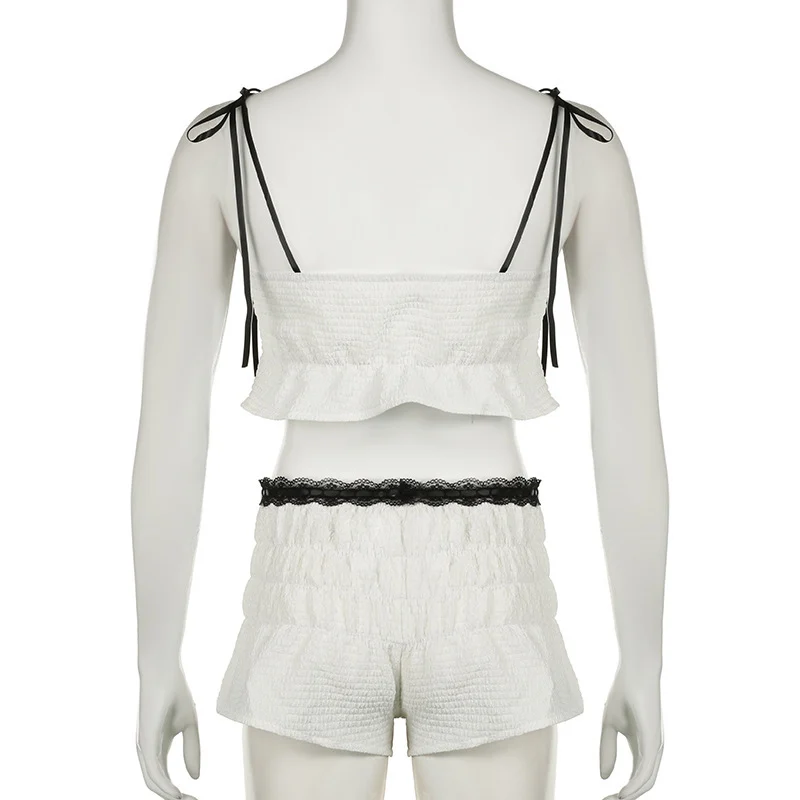 Lace Lace Vest Low Waisted Shorts Daily Suit - Image 10