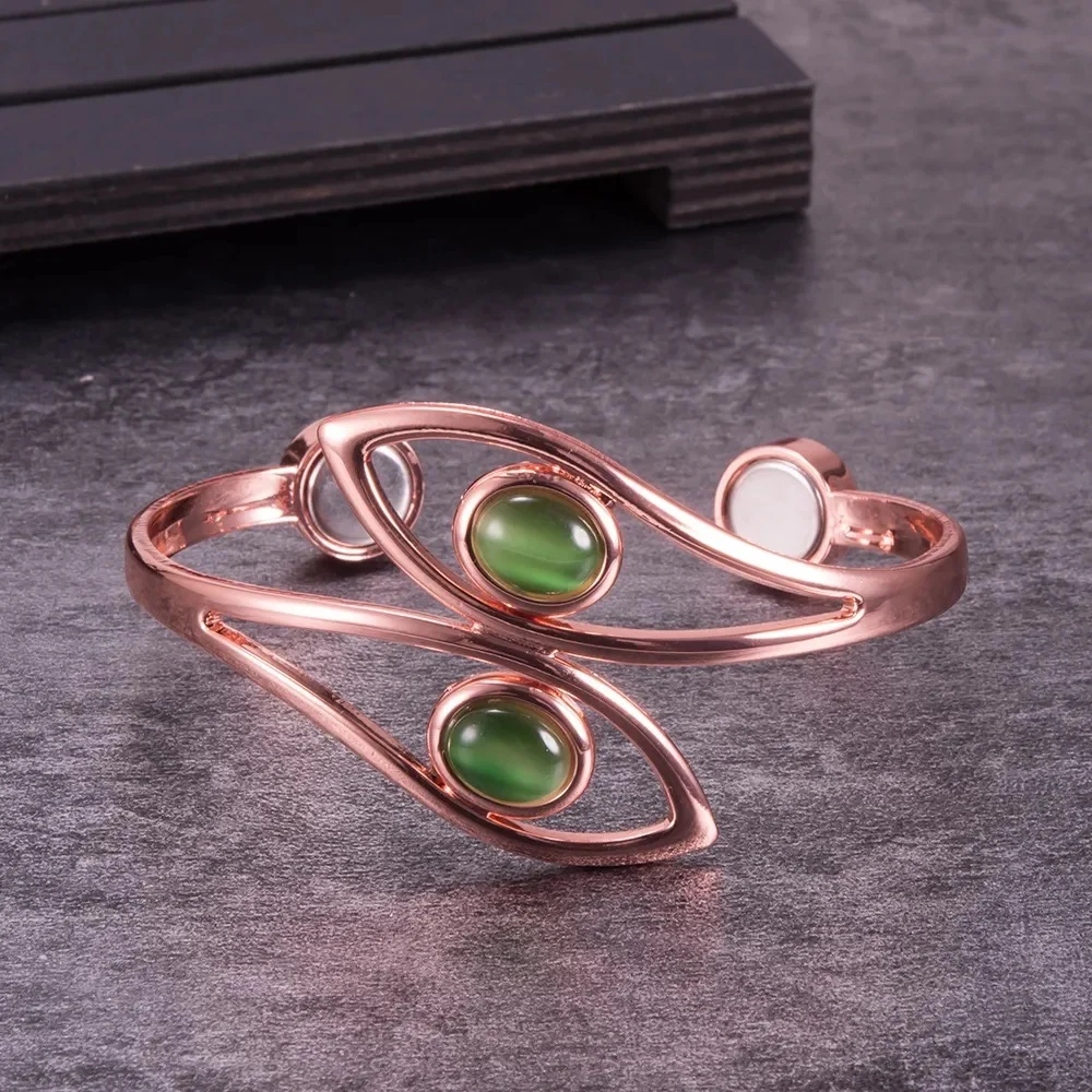 Womens Pure Copper Opal Magnetic Bracelet