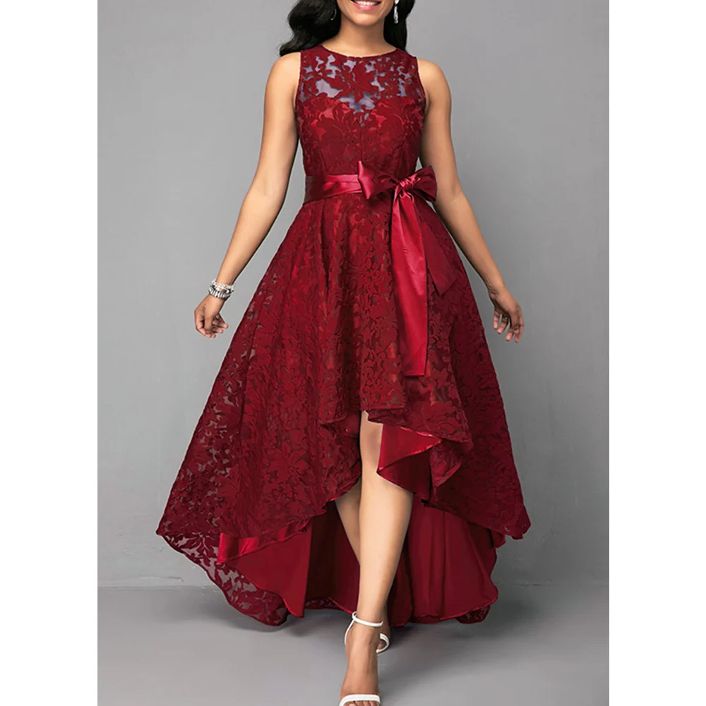 Embossed lace irregular dress - Image 3