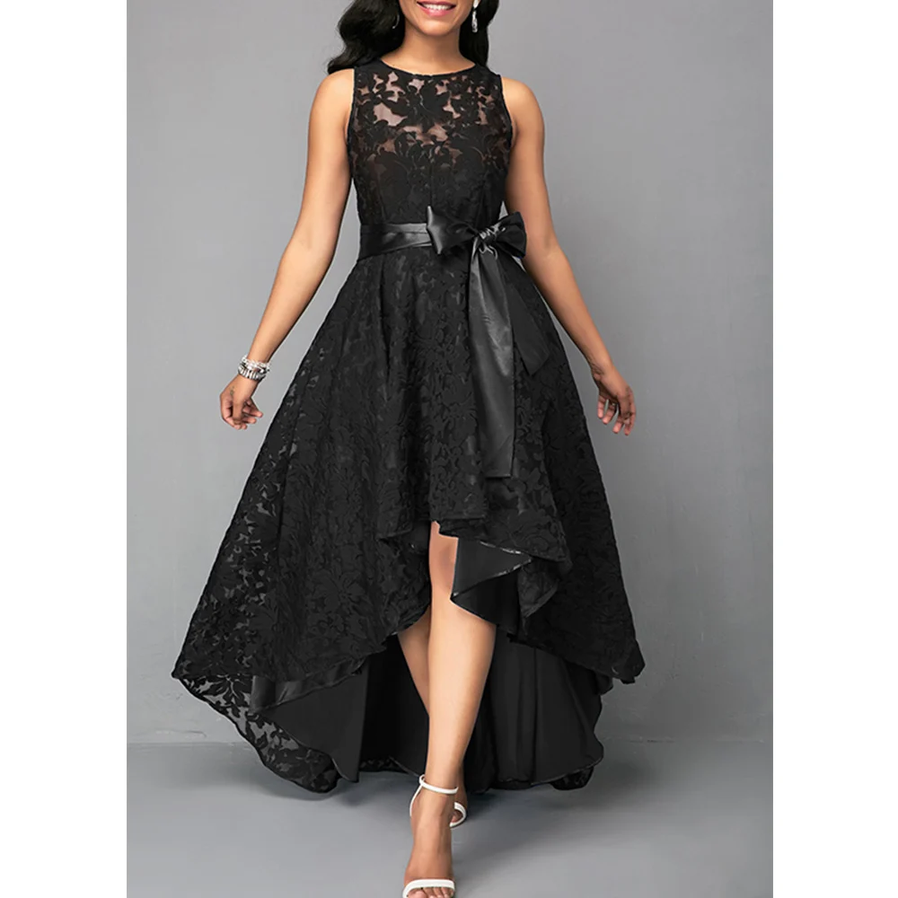 Embossed lace irregular dress - Image 5
