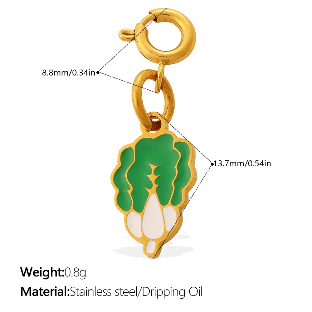 Country-style Cute Vegetable Series Jewelry Clasp Pendant Stainless Steel DIY Bracelet And Necklace Accessories - Image 9