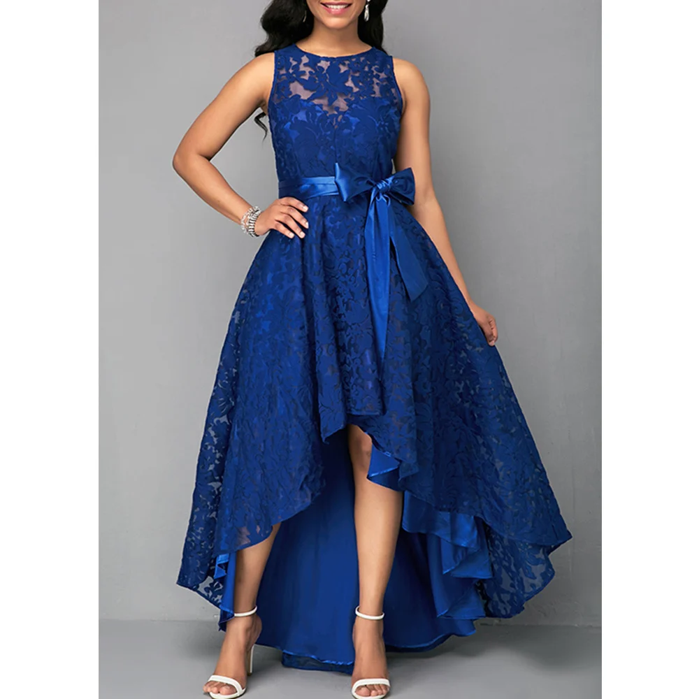 Embossed lace irregular dress - Image 6