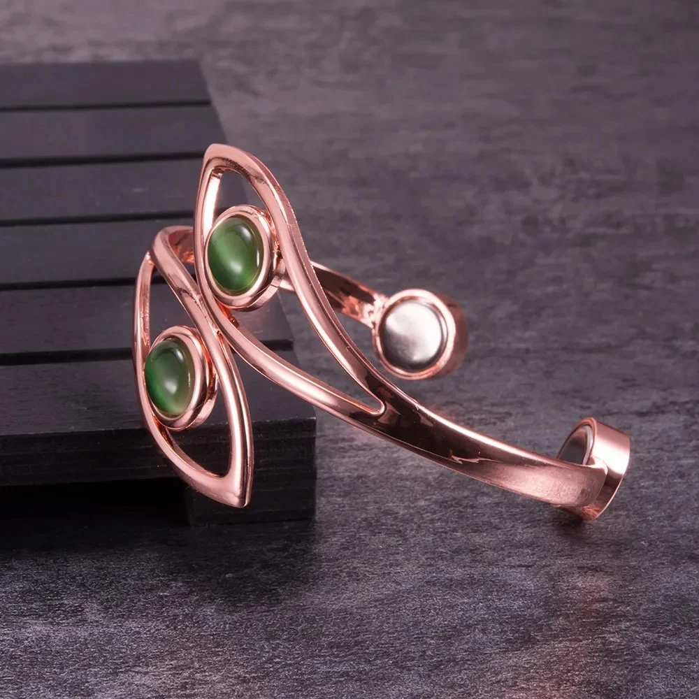 Womens Pure Copper Opal Magnetic Bracelet - Image 4