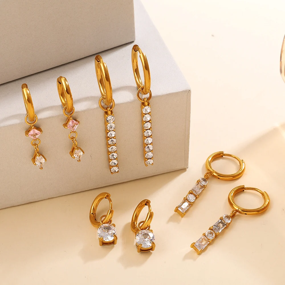 Exquisite Light Luxury Diamond-Inlaid Waterdrop Ear Buckles, Elegant Geometric Circle Earrings For Dating & Daily Wear
