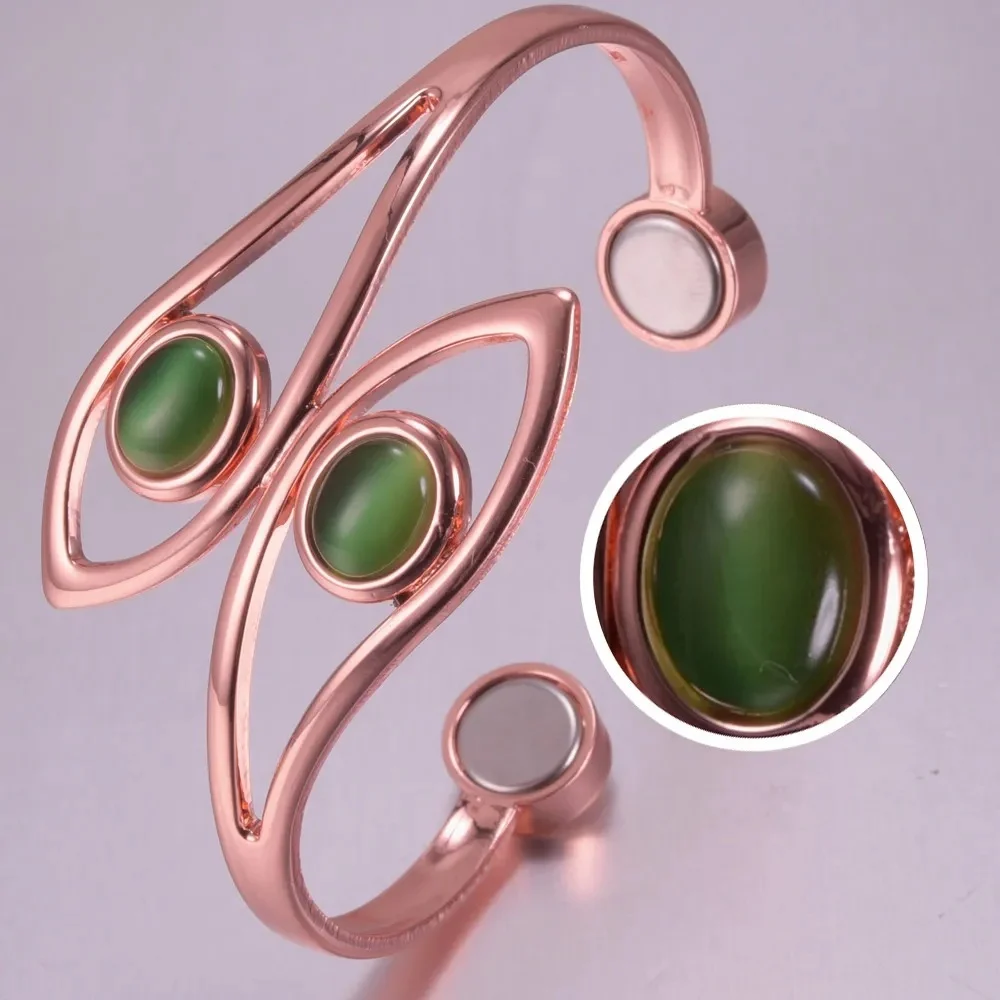Womens Pure Copper Opal Magnetic Bracelet - Image 5