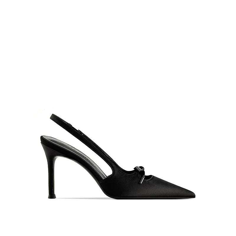 Womens Hollow-out Bow High Heels - Image 6