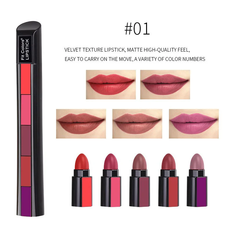 10-Color Matte Velvet Lipstick Set, 5-in-1 Long Lasting Non-Drying Lipstick Kit, Portable Multi-Color Lip Stick For Daily & Party Makeup - Image 7