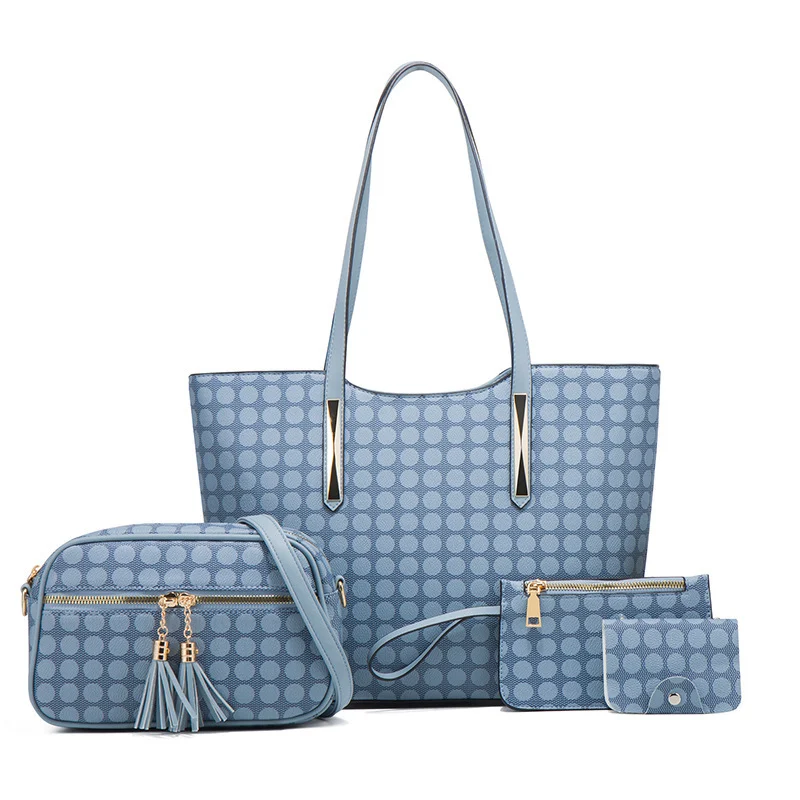 Fashion Polka Dot Four-piece Mother-in-law Bag With Tassel Crossbody - Image 3
