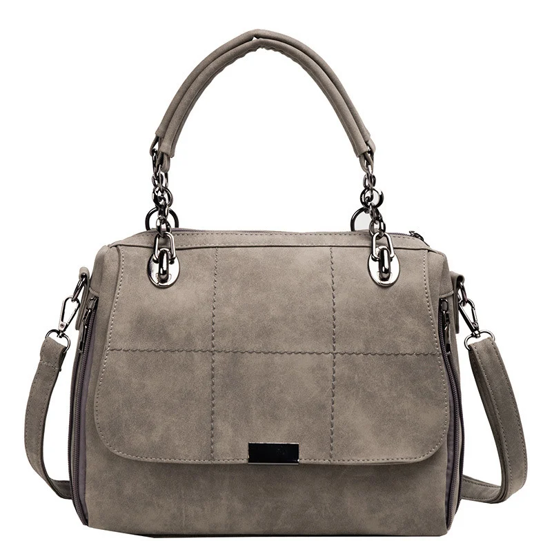 Matte Women Scrub Female Shoulder Bags Large Capacity Matcha Green PU Leather Lady Totes Boston Bag for Travel Hand Bags - Image 2