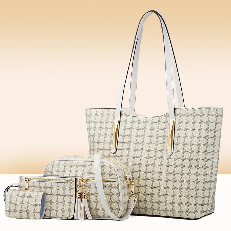 Fashion Polka Dot Four-piece Mother-in-law Bag With Tassel Crossbody - Image 8