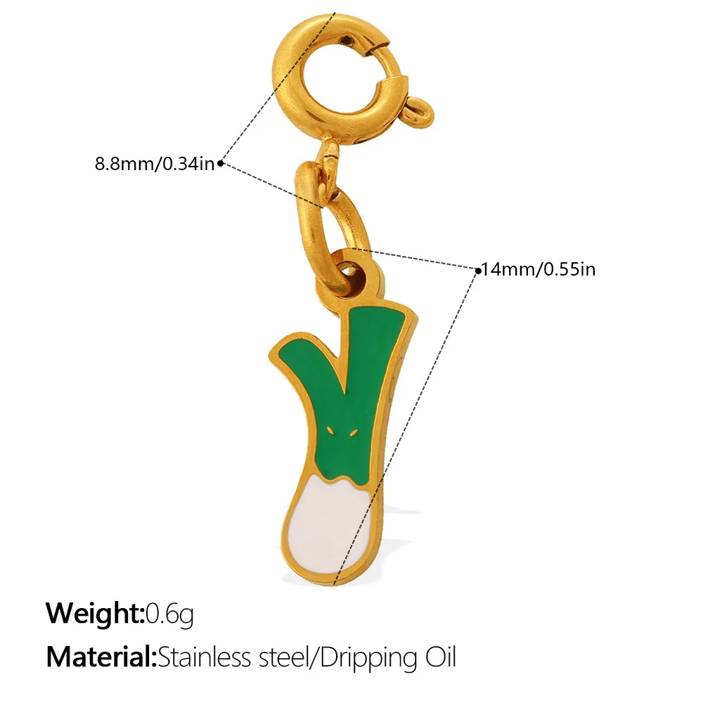 Country-style Cute Vegetable Series Jewelry Clasp Pendant Stainless Steel DIY Bracelet And Necklace Accessories - Image 8