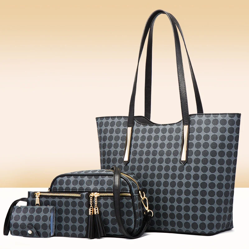 Fashion Polka Dot Four-piece Mother-in-law Bag With Tassel Crossbody - Image 5