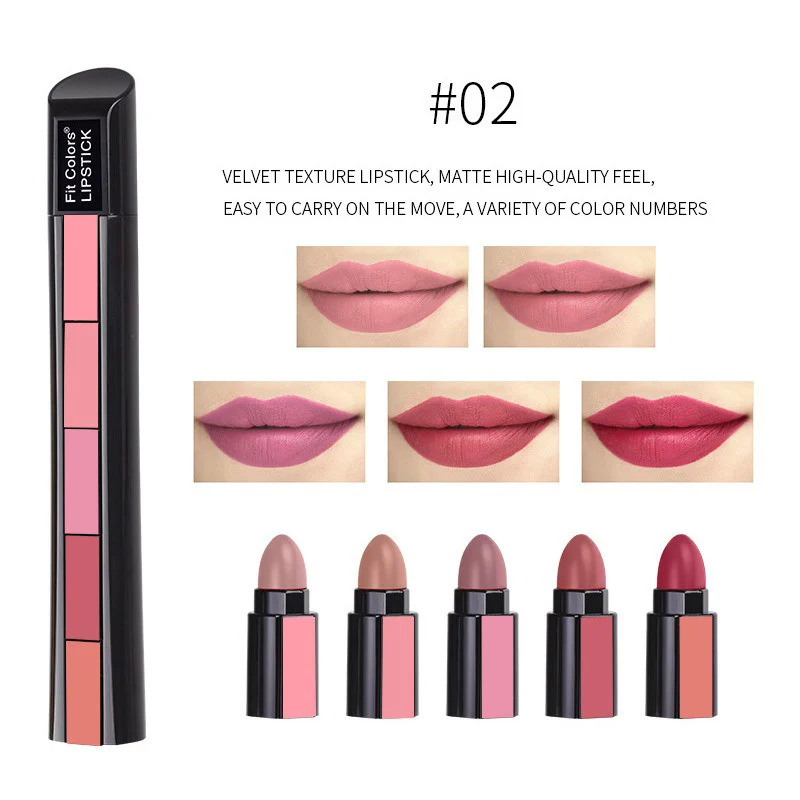 10-Color Matte Velvet Lipstick Set, 5-in-1 Long Lasting Non-Drying Lipstick Kit, Portable Multi-Color Lip Stick For Daily & Party Makeup - Image 3