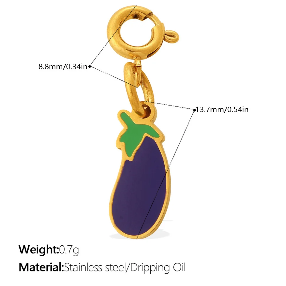 Country-style Cute Vegetable Series Jewelry Clasp Pendant Stainless Steel DIY Bracelet And Necklace Accessories - Image 2