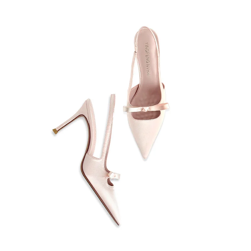 Womens Hollow-out Bow High Heels - Image 2
