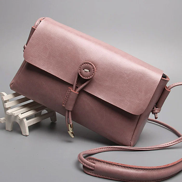Leather bag bag buttons Korea new fashion shoulder bag ladies bags wholesale cross retro trend