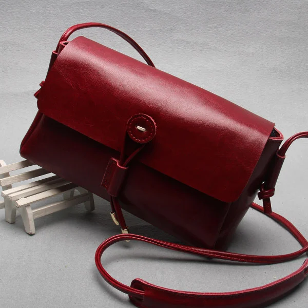 Leather bag bag buttons Korea new fashion shoulder bag ladies bags wholesale cross retro trend - Image 4
