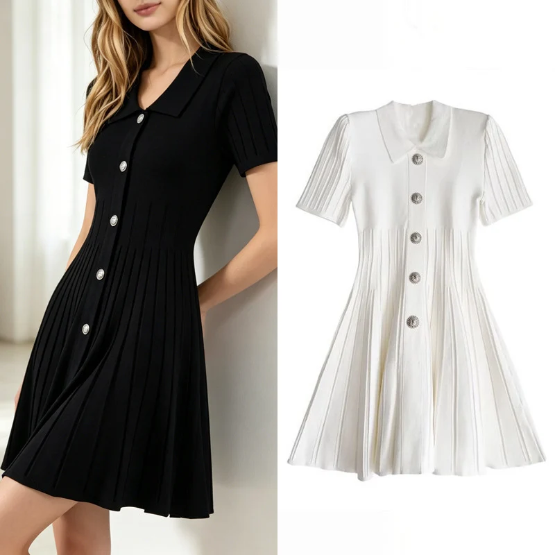 New Womens Polo-neck Knitted Dress - Image 4
