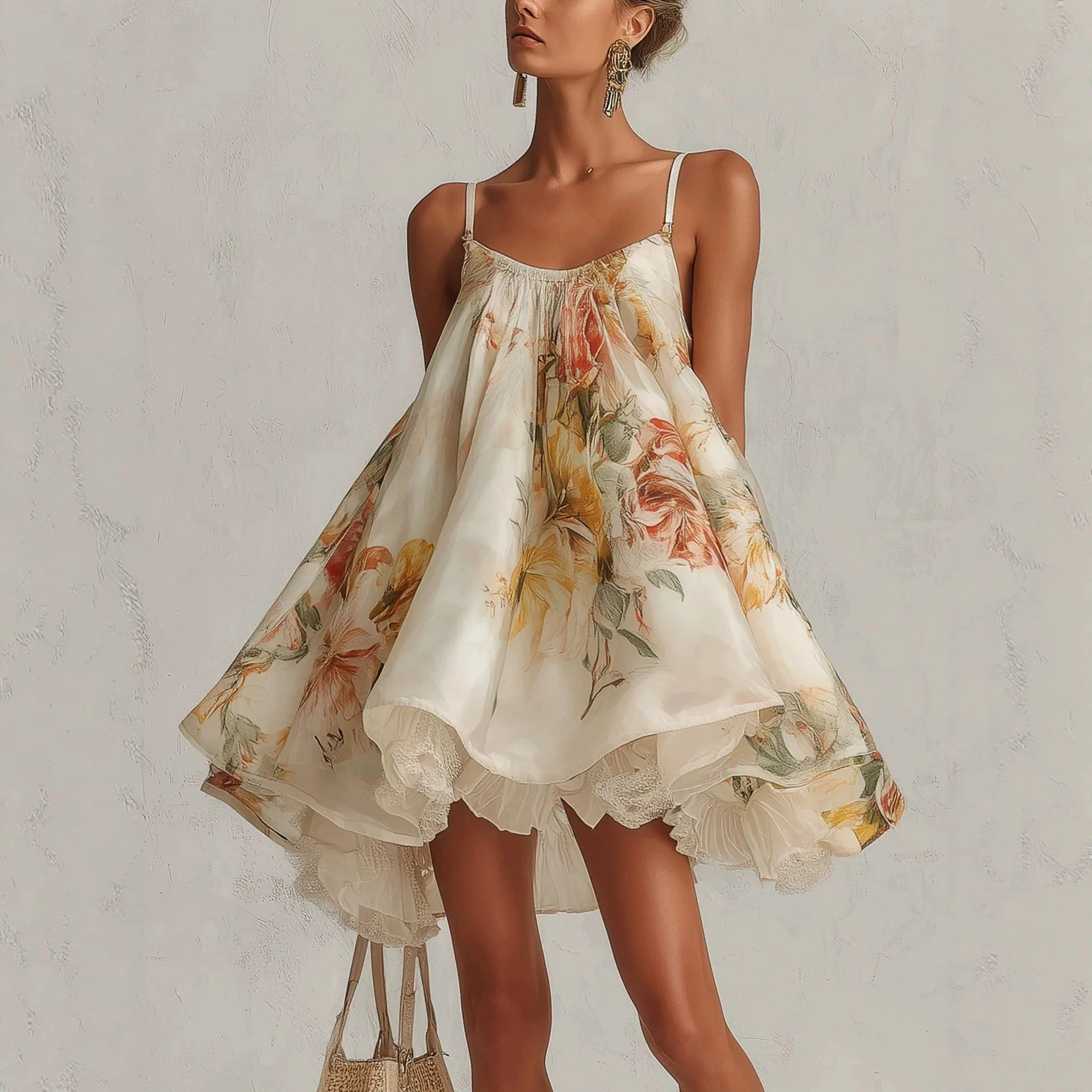 Irregular-hemline Vacation Dress